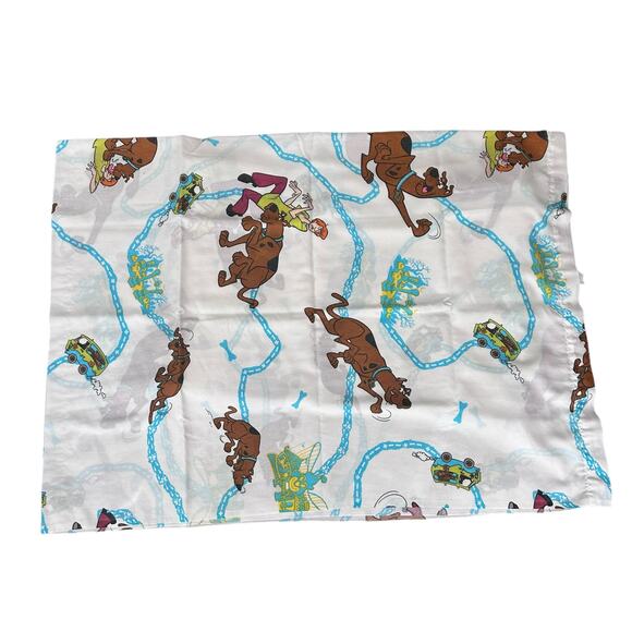 Vintage 1998 Hanna Barbera Bibb Company Scooby Doo Sheets Pillowcase - Picture 7 of 10